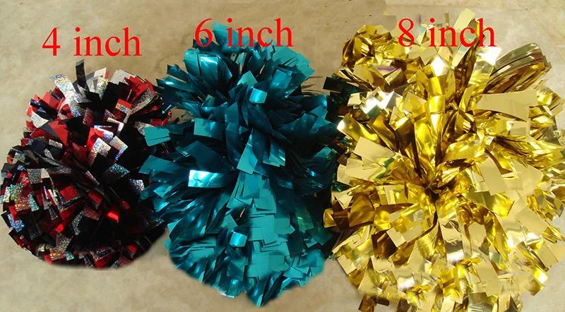 4 &quot6&quot 10 &quotметаллик/пластик/wet look cheerleader poms профессиональные помпоны для