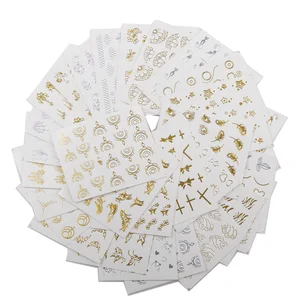 30 листов наклейка для водяного переноса изображения на ноготь золотых серебряных перьев бабочки звезды серии наклейки для ногтей DIY украшения для косметический инструмент для ногтей
