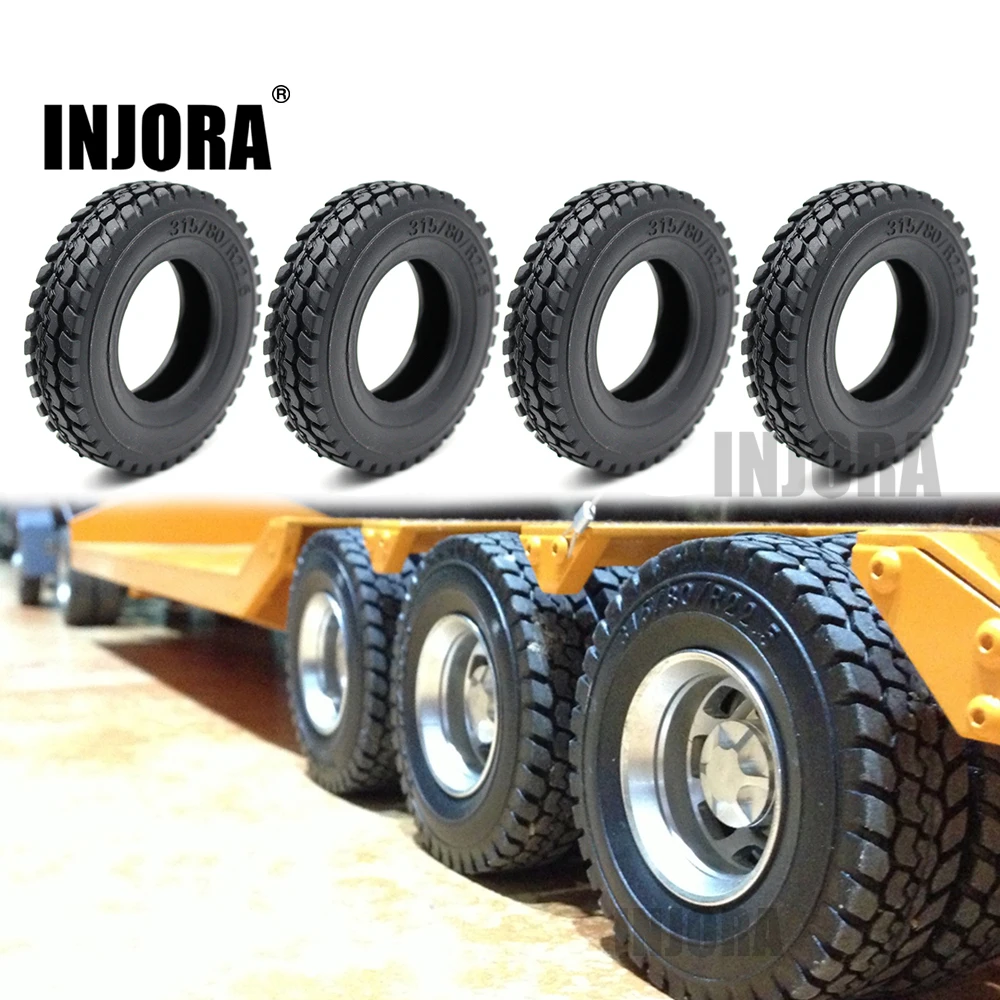 Резиновые Колесные шины INJORA 4 шт./компл. 85*20 мм для 1:14 Tamiya трактора грузовика