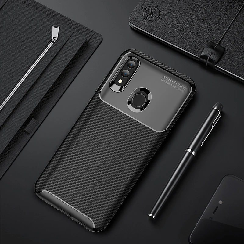 For Huawei Honor 10 Lite Case Silicone Shell Carbon Fiber TPU High Quality Diamond Grid Design | Мобильные телефоны и