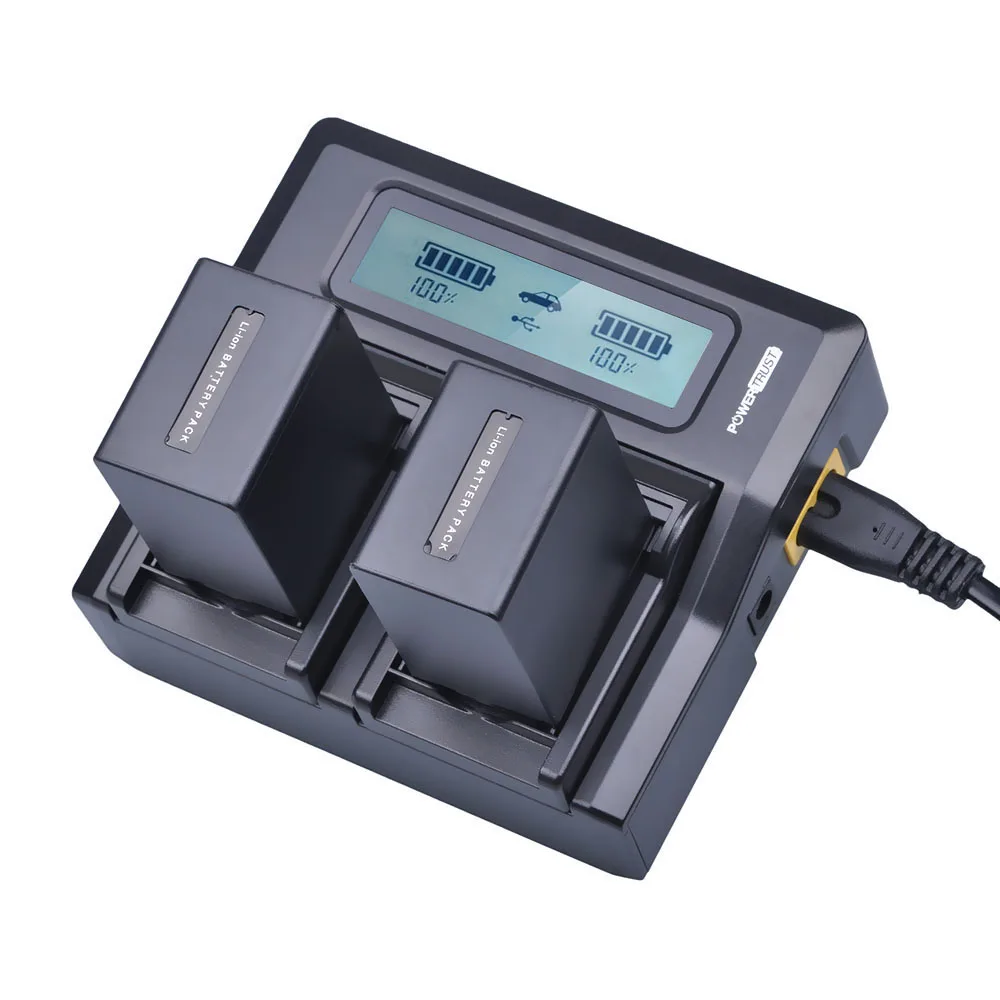 Powertrust 4 шт. 3900 мАч NP-FV100 NPFV100 батарея + ЖК-дисплей быстрое двойное зарядное