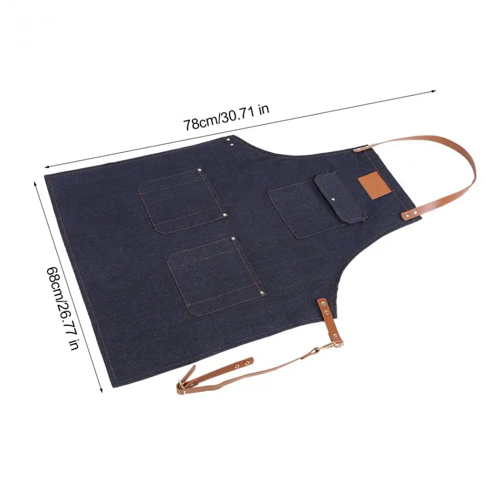 Джинсовый фартук для барбекю зеленый нагрудник кухонный моющий женщин и мужчин