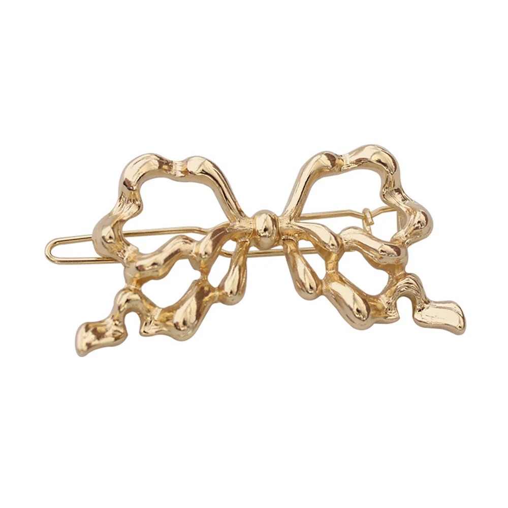 

New Retro Hairpin Metal Bow Hollow Hairpin Girl Female Gold Metal Hairpin Hair Accessories Cute Hair Accessories free shipping