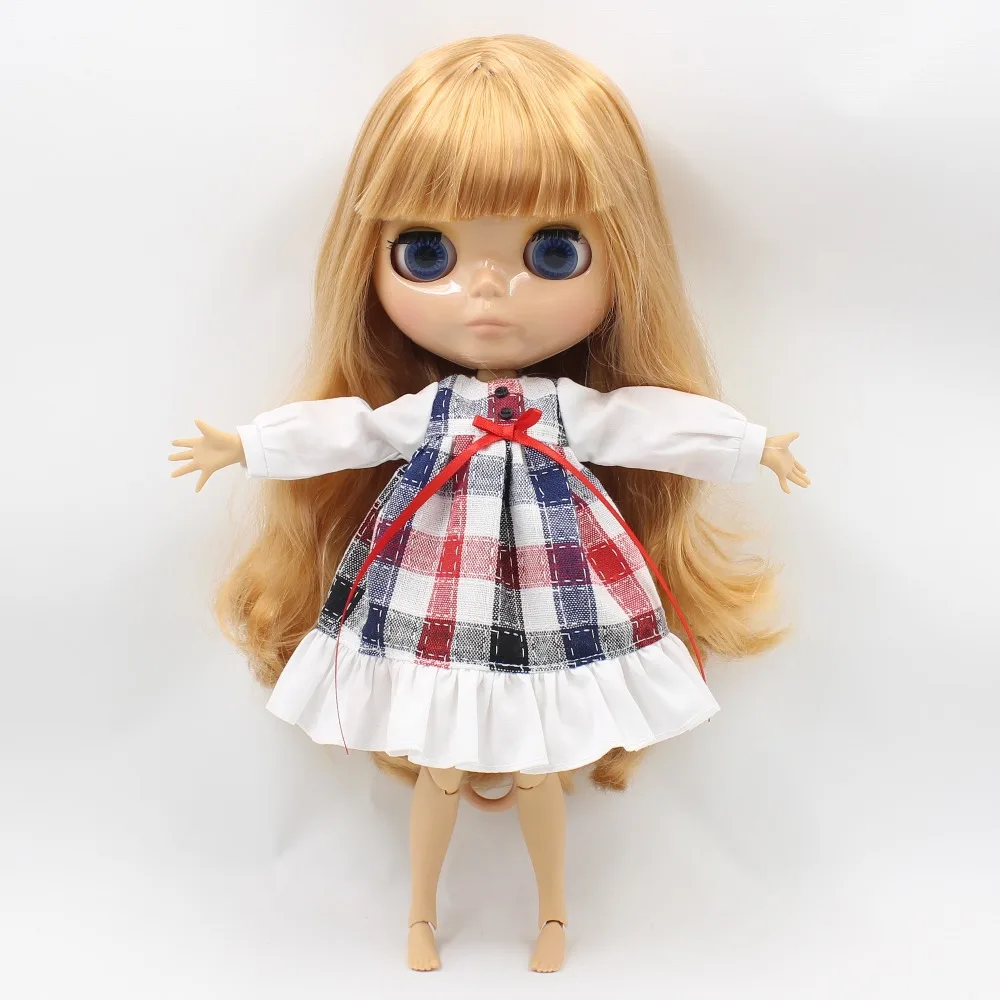 ICY DBS Blyth doll jecci five шарнирная кукла нео клетчатая юбка платье gingham TOY GIFT | Игрушки и