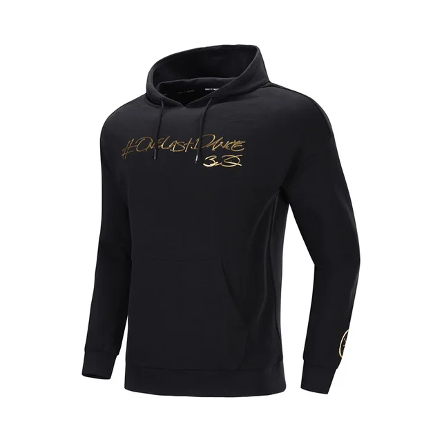 Li-Ning мужские худи для танцев Wade One, свободные 65% хлопок 35% полиэстер, удобные спортивные топы, толстовки с капюшоном AWDP497 MWW1596 - Цвет: Черный