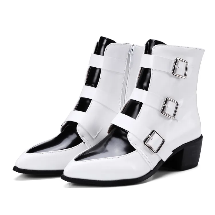 Big Size 9 10 17 boots women shoes ankle for ladies Matching color with pointed toes and thick heels | Обувь