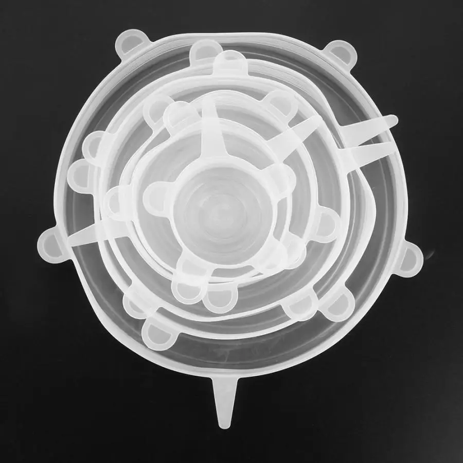 6 шт. прозрачный многоразовый силикон емкость контейнер с крышкой Чехлы