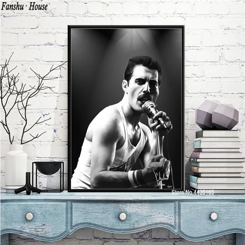 Многоцветный Плакат Freddie Mercury, богемная Рапсодия, Настенная картина, печать на холсте, живопись для гостиной, украшение дома - Цвет: Многоцветный