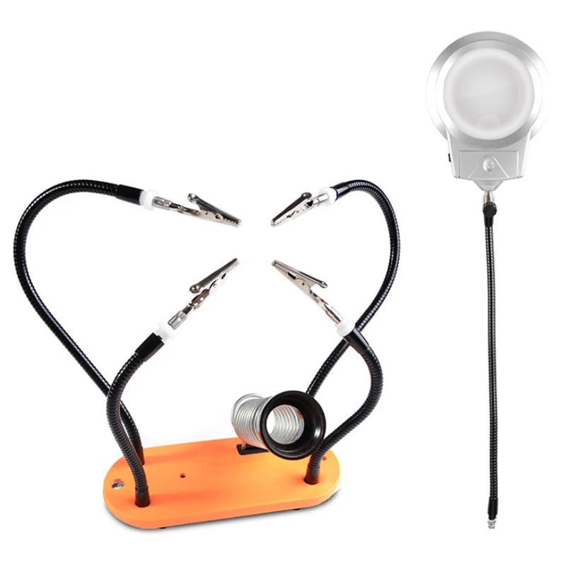 Держатель для пайки печатной платы в третьей руке четырехъядерный светодиодный