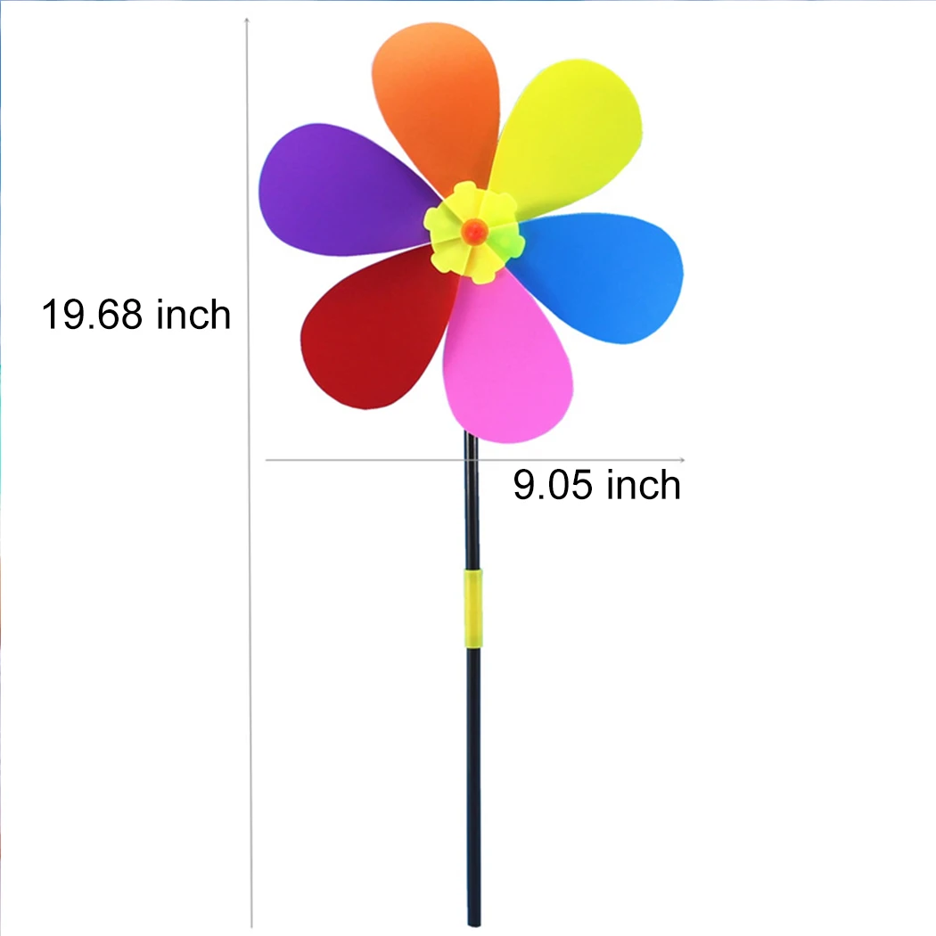 

FunPa Kids Pinwheel Colorful Flower Shape Plastic Windmill Party Pinwheel Wind Spinner For Kids Party Favors Garden Lawn Decor
