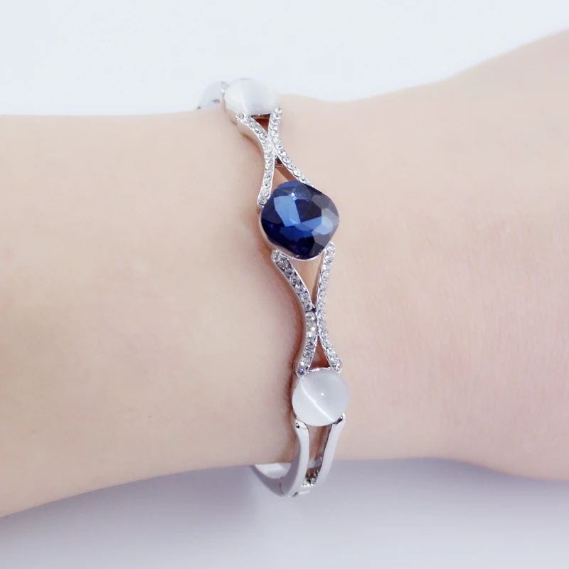 W071 женский браслет с опаловым кристаллом золотого и серебряного цвета ювелирные