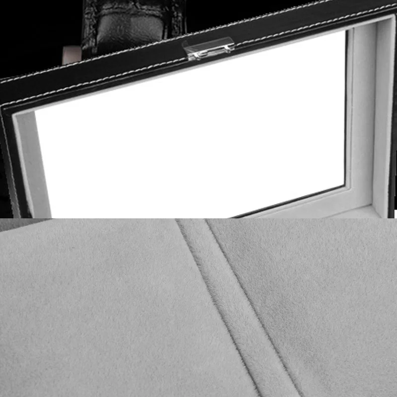 Rasalhaguer Top Sale 6 Grids PU Leather Watch Boxes Storage Organizer Box Luxury Jewelry Display Watch Case Black Free Shipping