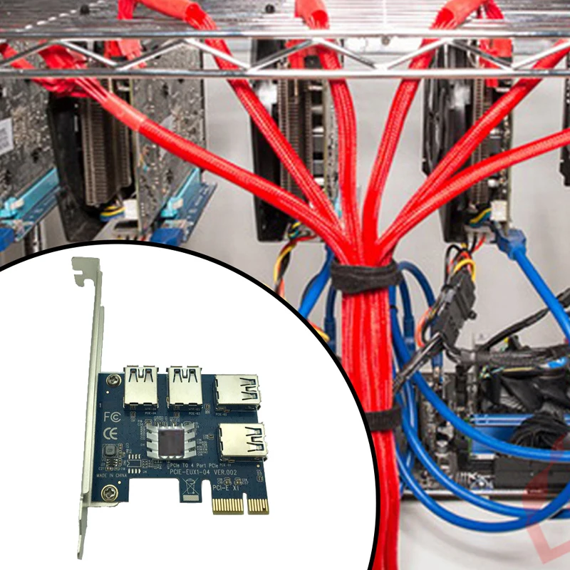 4 слота PCI E 1 Express 16X слот Внешняя Райзер карта адаптер плата PCIe порт множитель