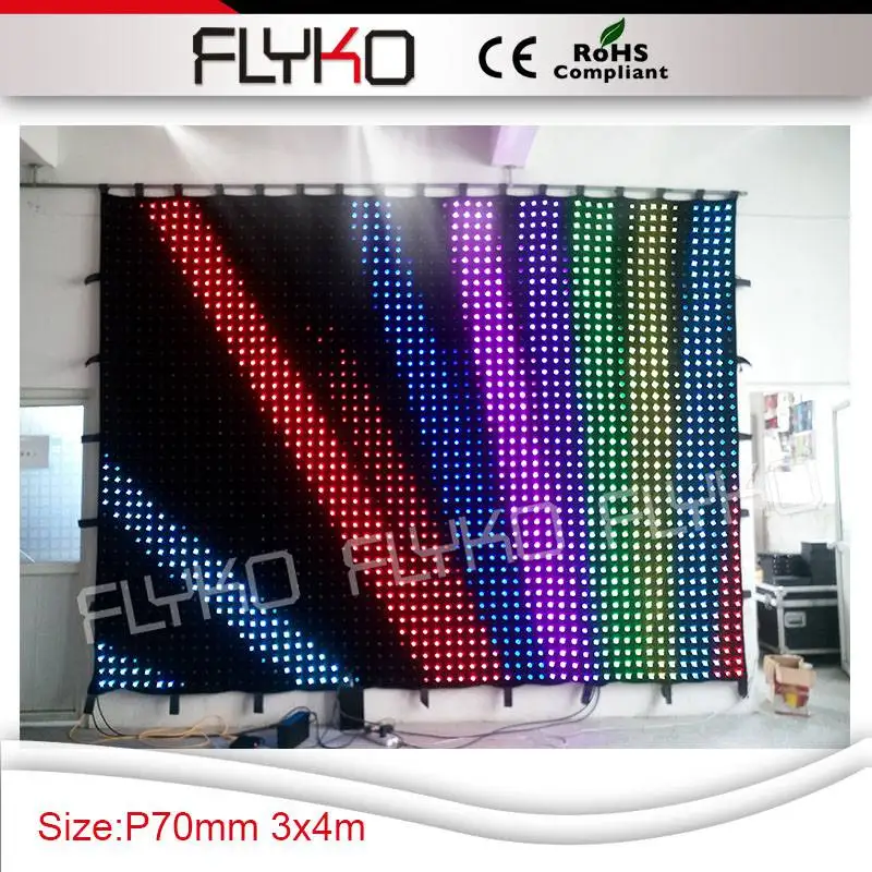 gif flash vision display 10ft x 14ft P7cm led dj lighting tv stage effect video curtain club backdrop | Лампы и освещение