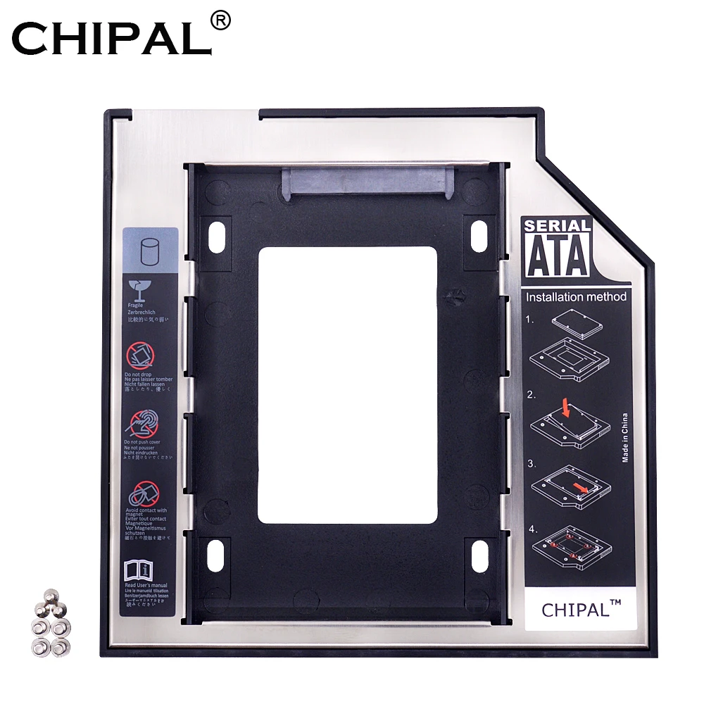 CHIPAL 2nd HDD Caddy 9 5 мм SATA 3 0 для 2 'Ə 7 ТБ SSD чехол Корпус жесткого диска ноутбука Optibay CD