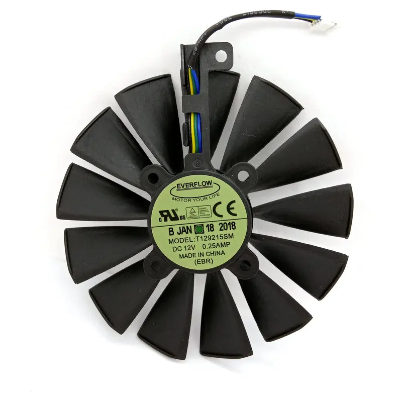 Новый оригинальный охлаждающий вентилятор для графических карт RX580 T129215SM DC12V 0.25A диаметр 95 мм FONSONING