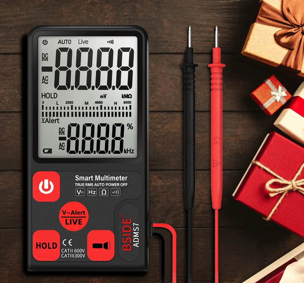 ADMS7 Smart 3.5'' Large LCD Digital Multimeter 3-Line Display Fully Auto-Range TRMS 6000 Counts DMM with Analog Bargraph |