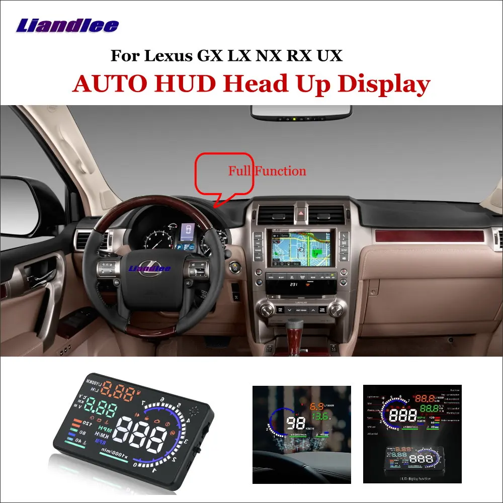 

Liandlee Car HUD Head Up Display For Lexus GX470 RX300 RX330 LX NX UX Safe Driving Screen OBD Speedometer Projector Windshield