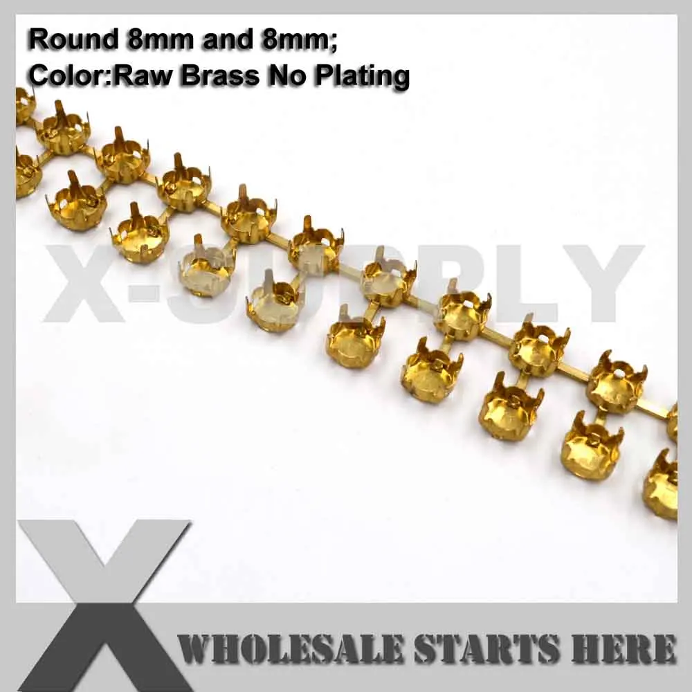 Round 8mm-8mm SS38(8 мм) круглый пустой термос цепь без страз для ремесла/обуви/ювелирных изделий/одежды(центральные соединители - Цвет: Round 8mm-8mm