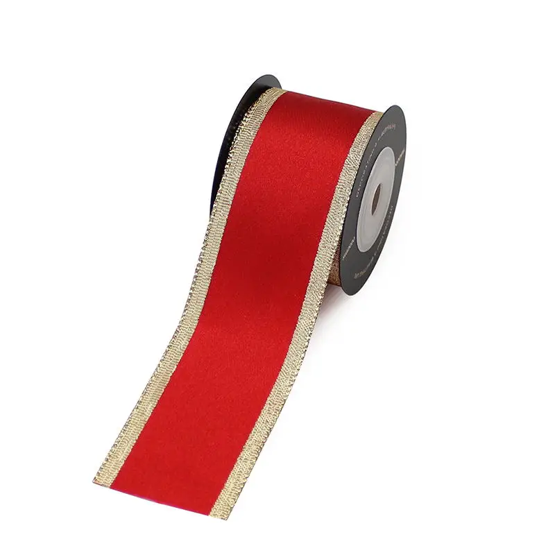 Ribbon 2 HUADODO 40 мм 1-1/" Рождественская лента фестиваль клетчатые Проводные Ленты для Рождественского украшения Новогодняя подарочная упаковка 3 ярдов - Color: Ribbon 2