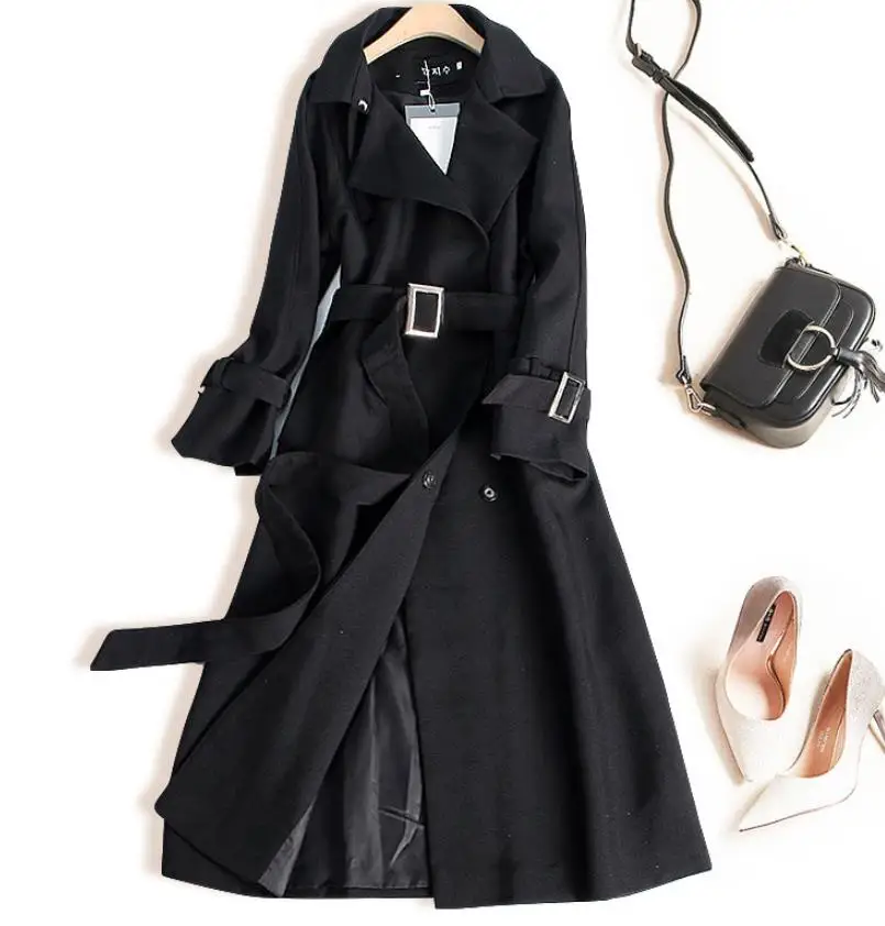 Женский Длинный Тренч тонкий красный замшевый 2019 | Женская одежда