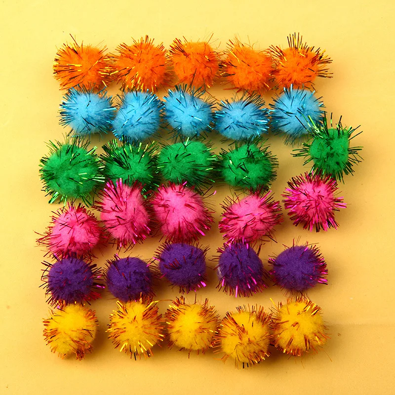 Рождественская елка декоративные блестящие шары Красочные Pom Poms полипропилен DIY