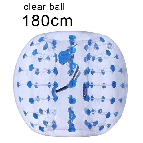 180cm clear ball 1-1,8 м ТПУ воздуха футбольный надувной мяч цветной бампер Зорб, футбол мяч для мальчиков и девочек, одежда для взрослых Семья аксессуары для игр на улице с мячом детские спортивные - Цвет: 180cm clear ball