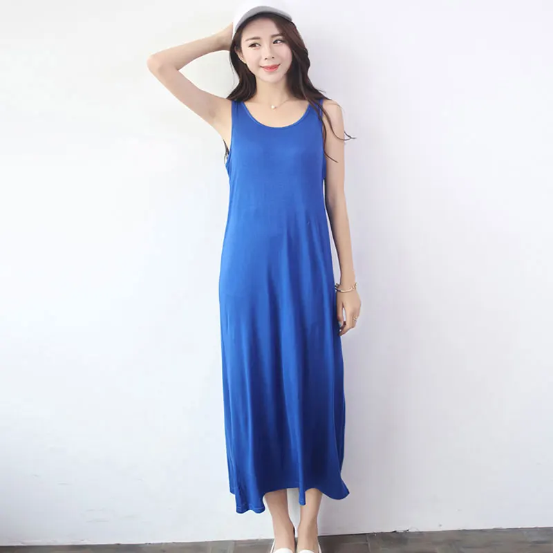 Новое поступление 2017 модное женское платье-майка из модала свободное хлопковое