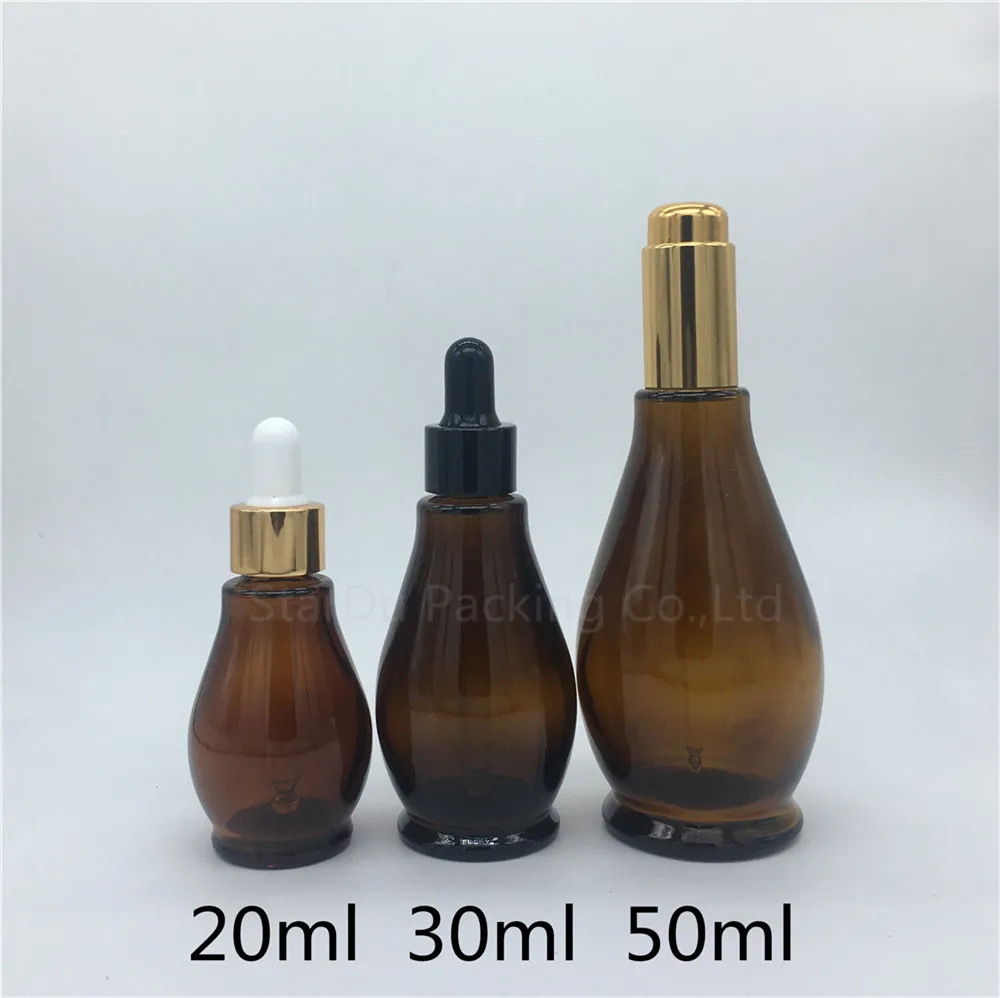 

20ml 30ml 50ml empty amber Essential Oil Bottle, Reagent Eye Dropper Glass Aromatherapy Liquid Pipette Bottle Refillable 100pcs