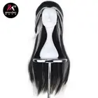 Парик Miss U Hair мужской, длинные прямые волосы, черные и серебристо-серые пряди, для ролевых игр, для косплея
