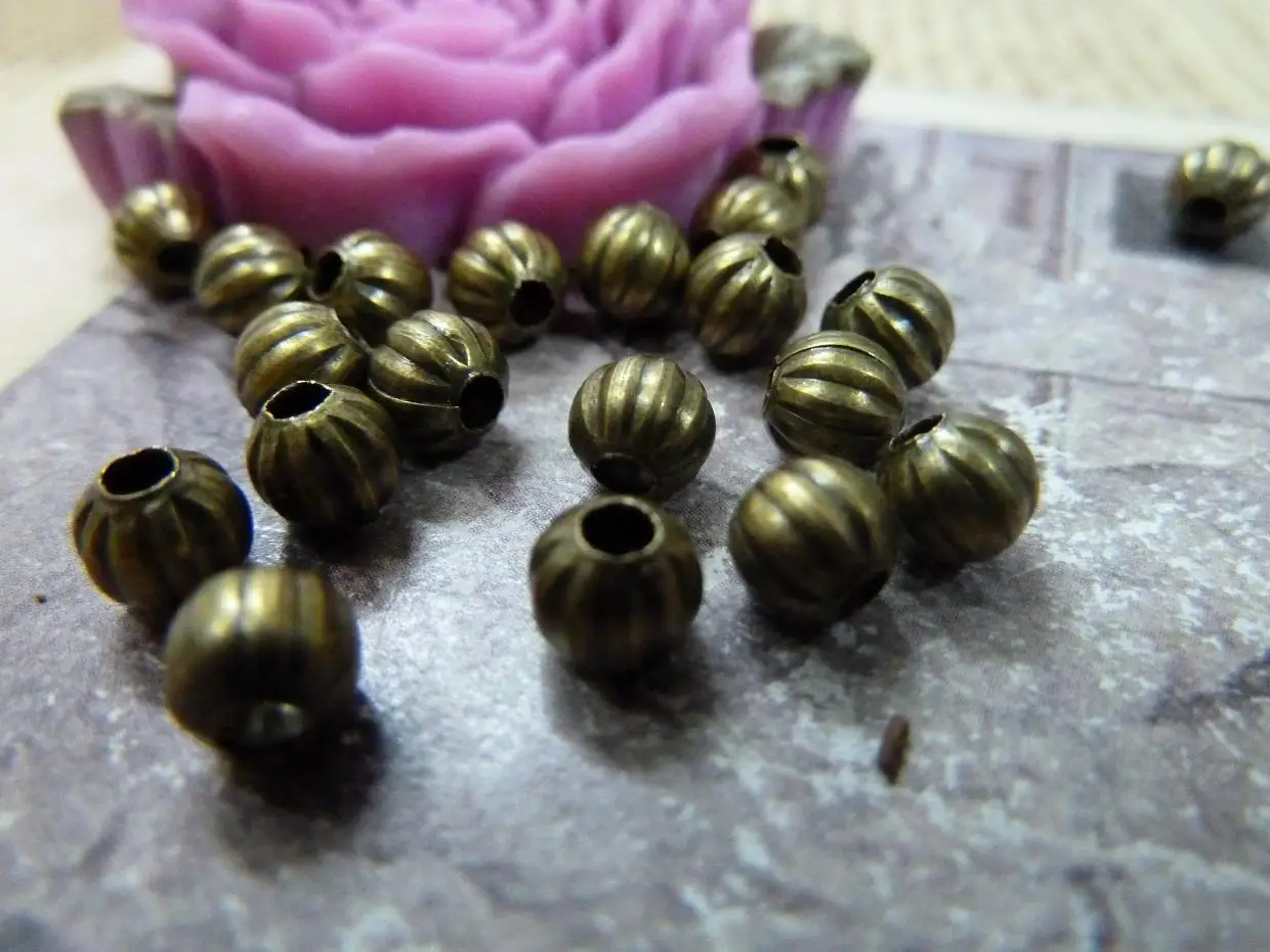 

Vintage diy accessories ancient bronze watermelon beads c1239 5mm