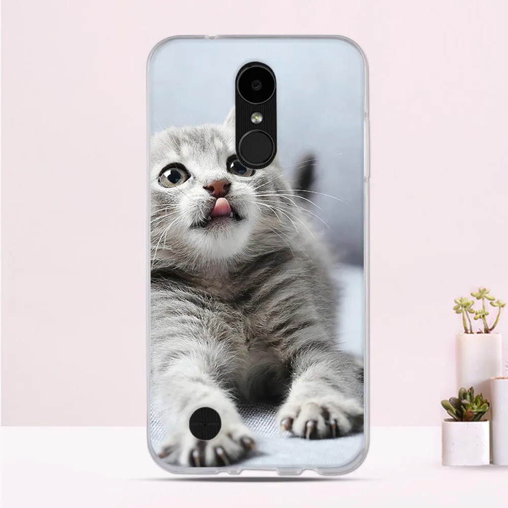 For LG K4 2017 Case Silicon Soft TPU Cute Cats Cover for M160 Phoenix 3 Fortune LV1 LV3 Bag K8 | Мобильные телефоны и