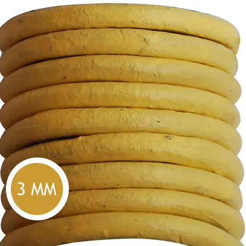 

Newest Trend Yellow Round Leather Cord Rope For Jeweley Making, Sold 50M/Roll