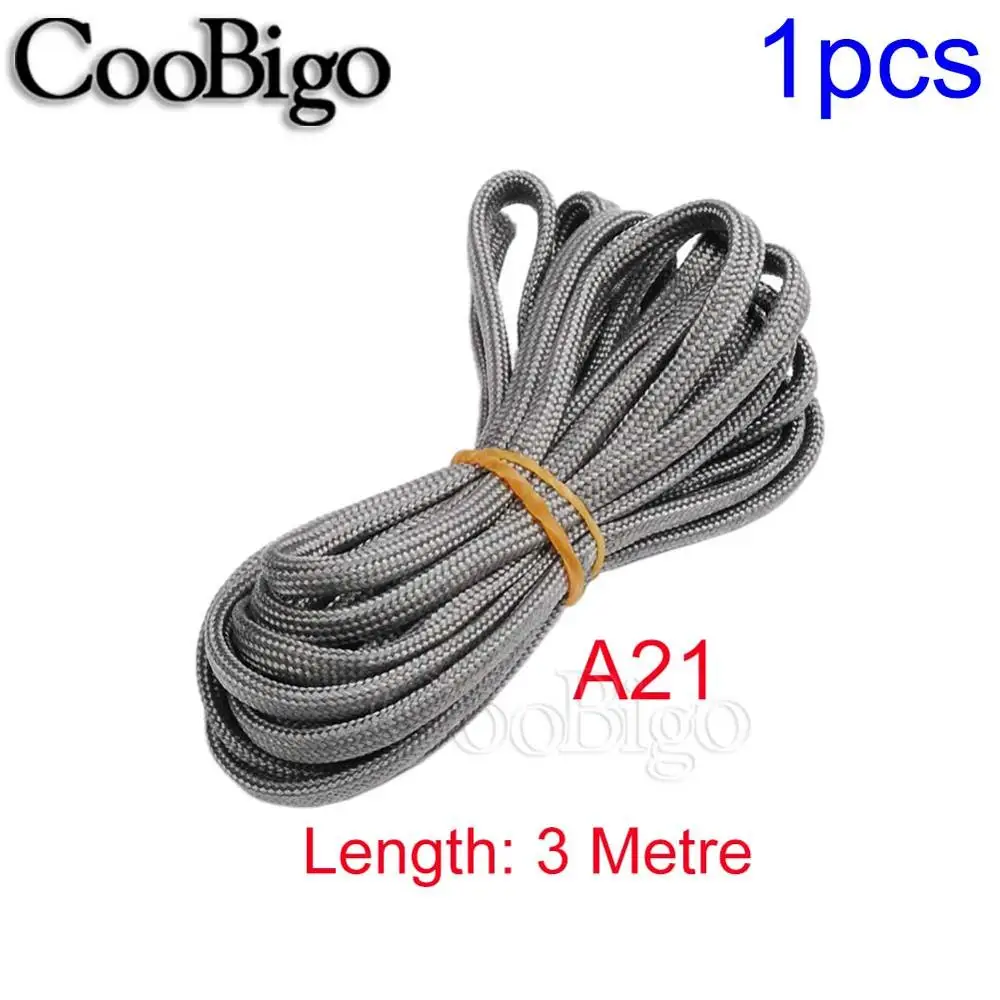 1pcs Rope 3M A21 10 шт. прищепки из нержавеющей стали, зажимы для одежды, булавки, подвесные крючки, походная бельевая линия, 4 мм, Паракорд, веревка, шнур - Цвет: 1pcs Rope 3M A21