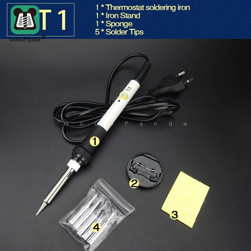 HL908-Set 1 Электрический паяльник с регулируемой температурой 220 в 60 Вт сварочная наладочная станция для пайки теплового карандаша 5 шт. наконечники инструмент для ремонта - Цвет: HL908-Set 1