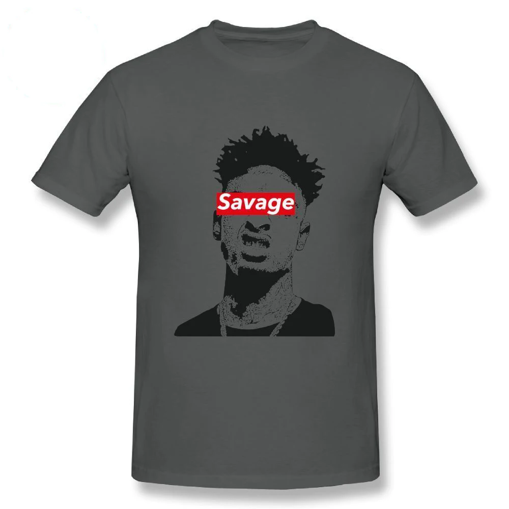 21 Savage Футболка с принтом Для мужчин футболка короткими руками 100 хлопковые