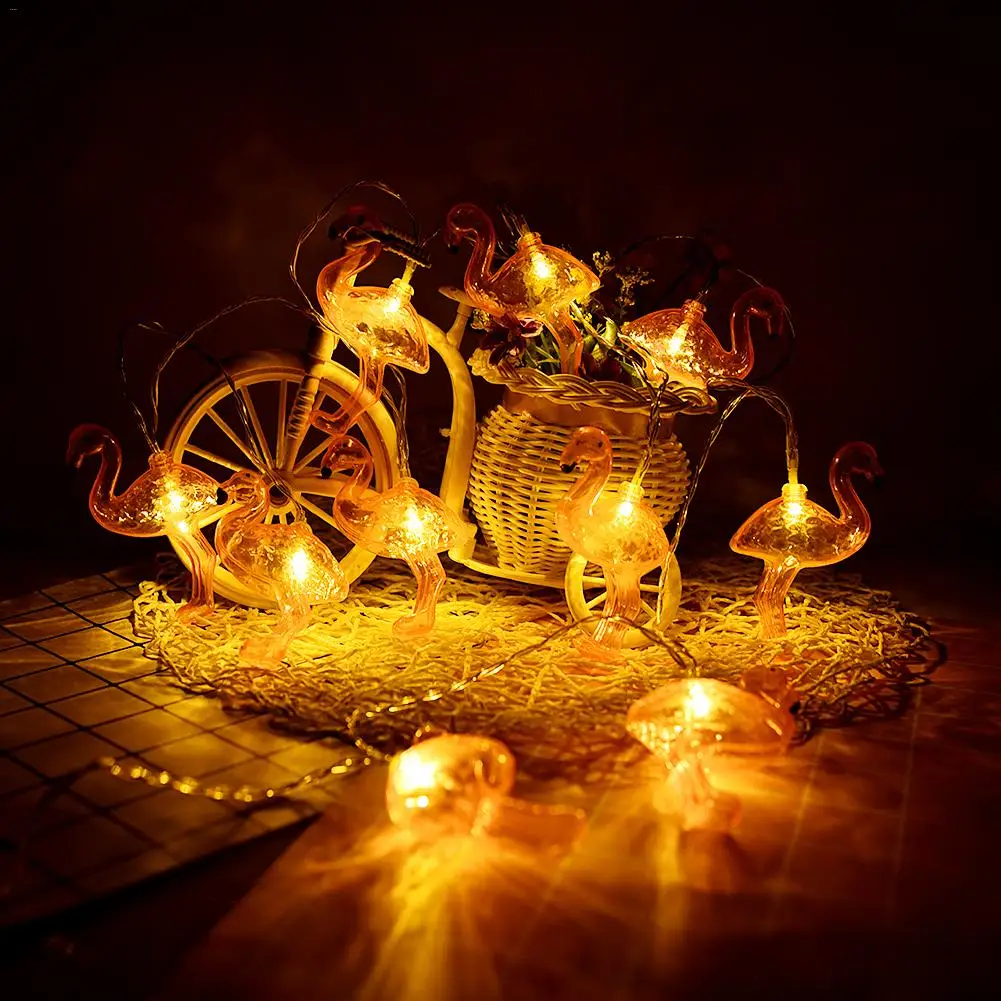 Солнечный Фламинго Декоративная гирлянда 10/20led сад Рождественская елка