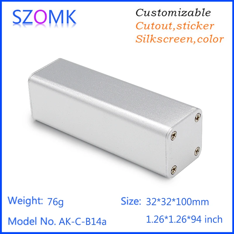 1 шт. алюминиевая Экструзионная коробка для ПП 32*32*100 мм|enclosures for electronics|enclosure diyenclosure