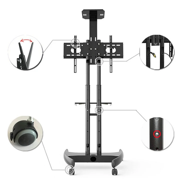 Напольная подставка для мобильных тв с регулируемой полкой и креплением 32 60