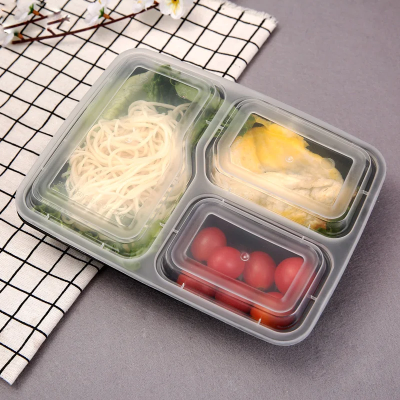 Утолщенный одноразовый Ланчбокс прямоугольник пластиковый Bento подходит для