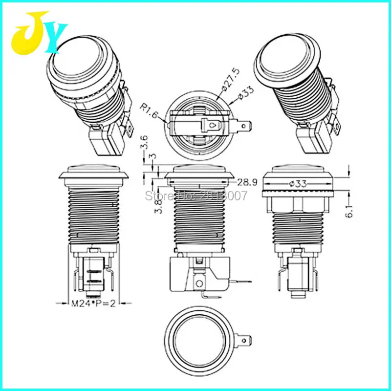 12V LED Lit Arcade Push Buttons Mame Multicade game machine switch button with lamp Five Colors Promotion Price | Спорт и