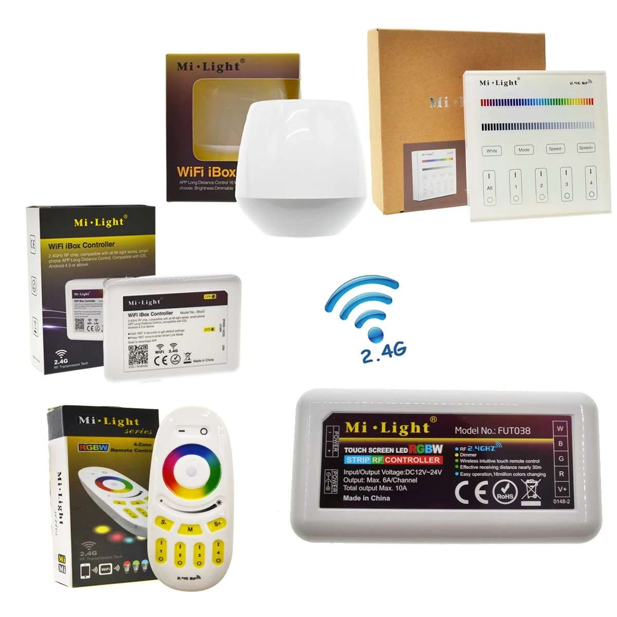 Светодиодный пульт дистанционного управления Mi Light RGBW RF 2 4G/Wifi| |