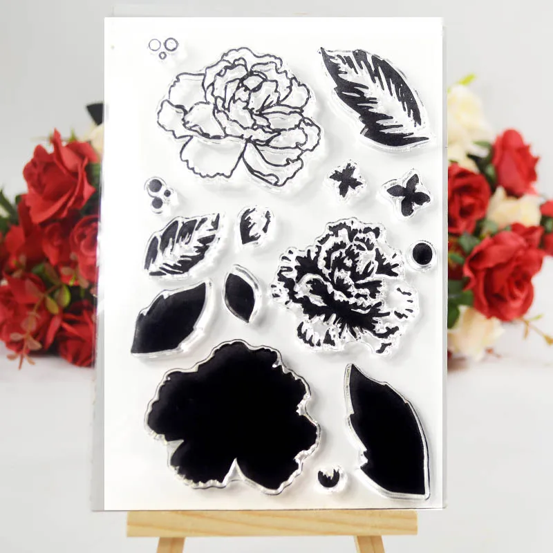 Слои Цветок Прозрачный штамп для DIY скрапбукинга карты ручной работы/фото альбом