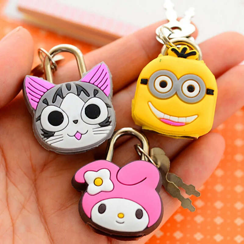 

5pcs Kawaii Mini diary lock Cartoon small Padlock Drawer Handles Lock for Zipper Bag Backpack Handbag Suitcase Drawer Papelaria