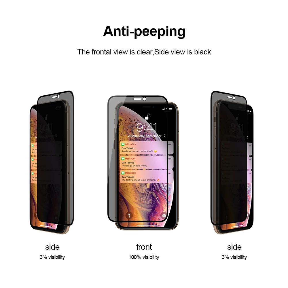 Защита для экрана iPhone XS X антибликовое закаленное стекло Противоударная пленка с
