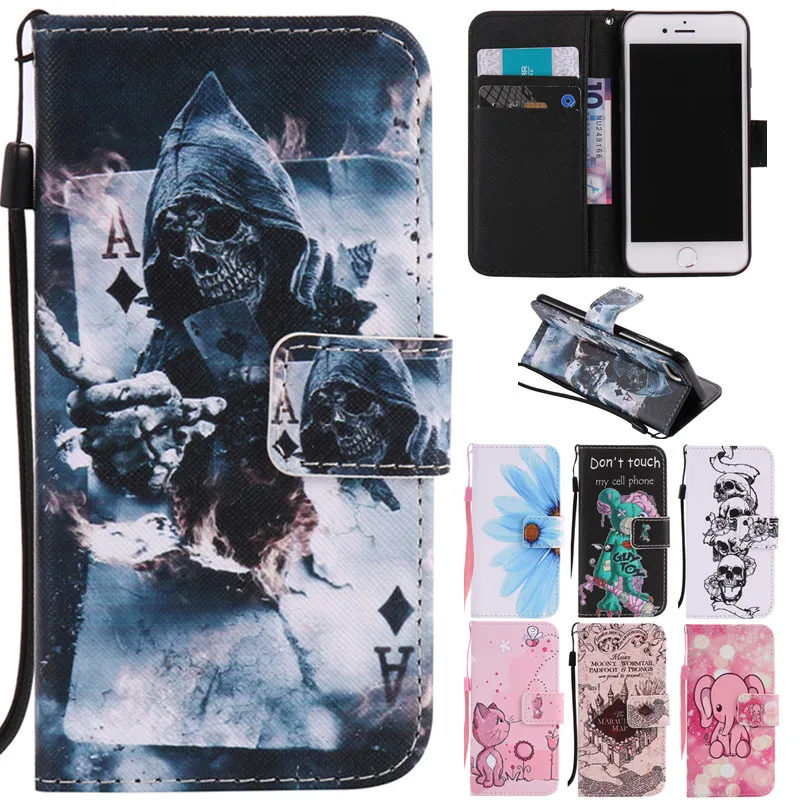 Роскошный симпатичный кожаный чехол с откидной крышкой изображением