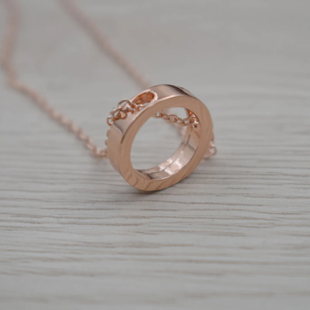 Sanlan 20 шт изящное ожерелье Карма розовое золото круг минималистичное