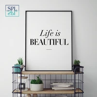splspl modern home decor painting beautiful life typography quote canvas art print poster and picture for living room no frame