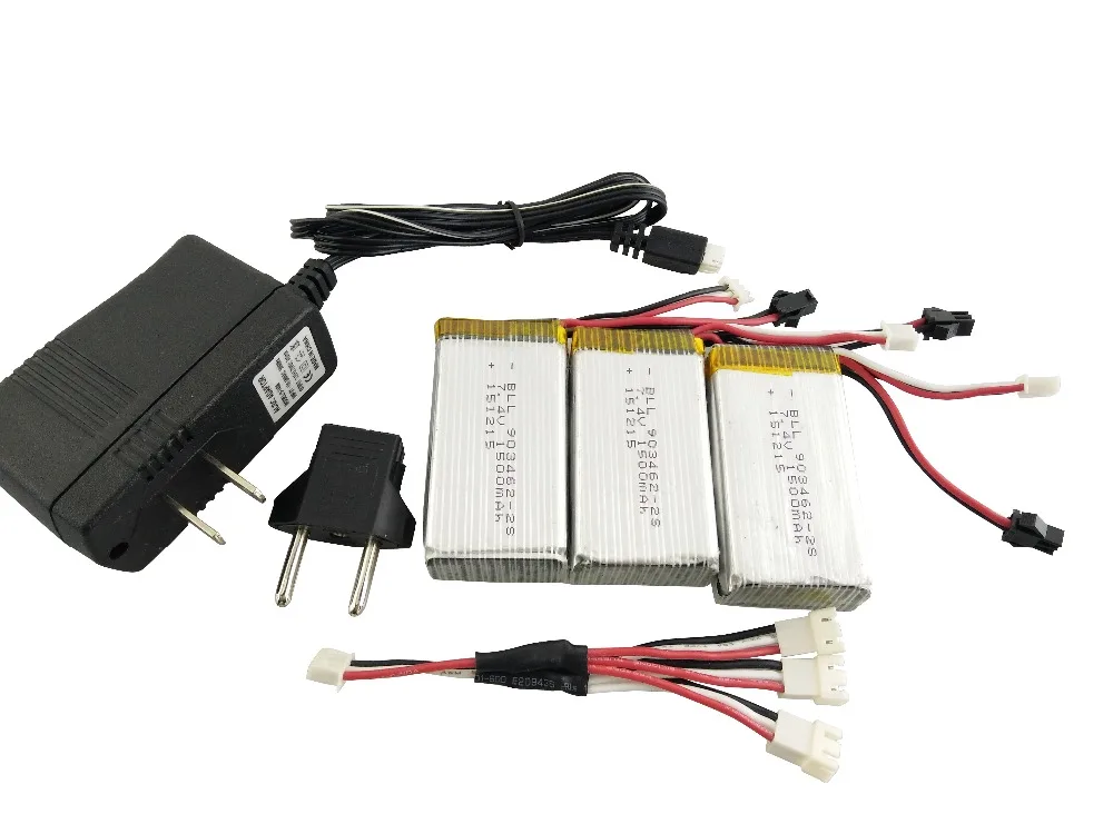 

BLL RC 3 шт. + 1 к 3 + зарядное устройство 7,4 В 1500 мАч 2S 20C SM для HJ817 HJ816 RC летательный аппарат с дистанционным управлением четыре оси летательный аппарат литиевая батарея