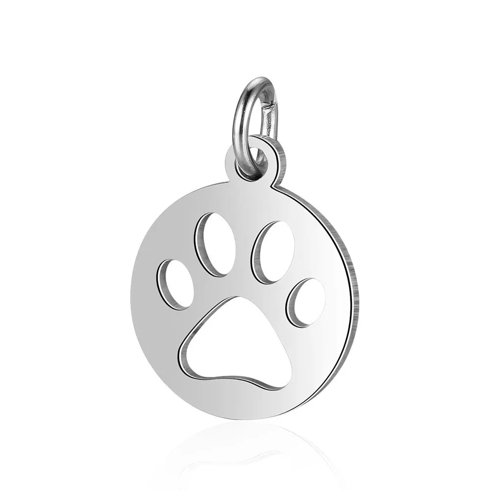 10PCS Stainless Steel Paw Charms 12*17MM Pendant For Necklace &amp Bracelet | Украшения и аксессуары